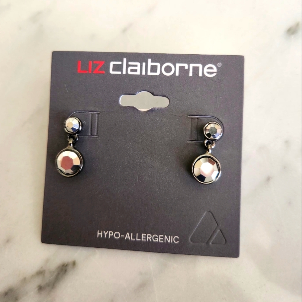 Liz Claiborne Dark Silver-Tone Earrings